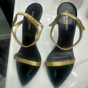 Saint Laurent Gold and Green shoes